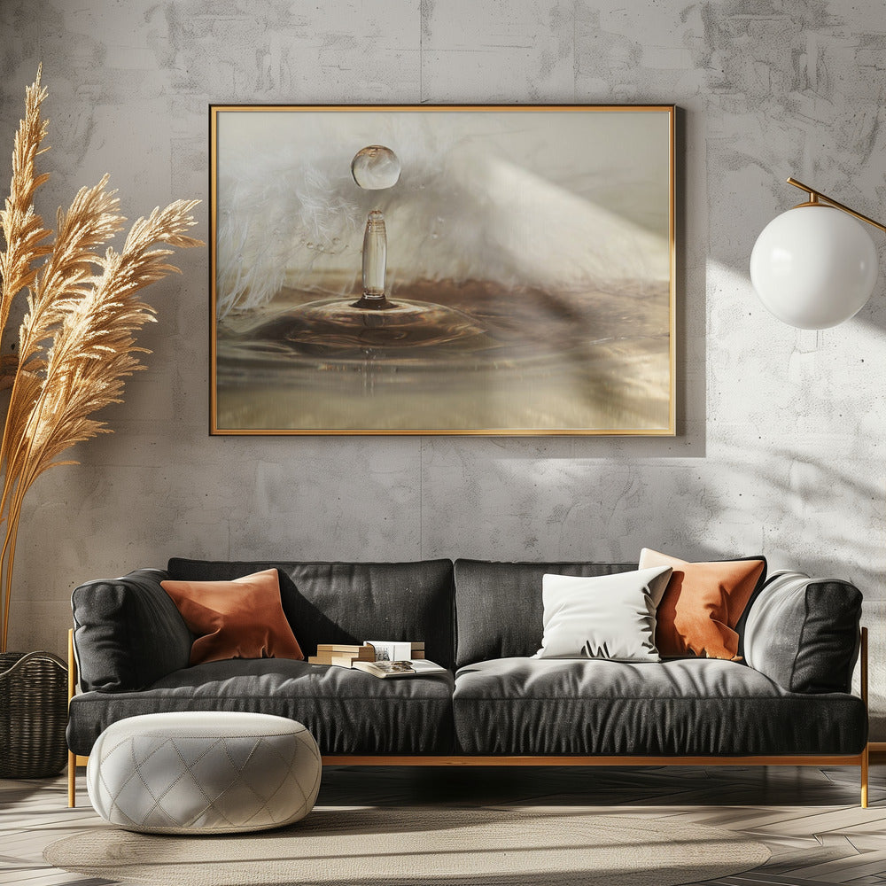Goldene Federtropfen | Poster