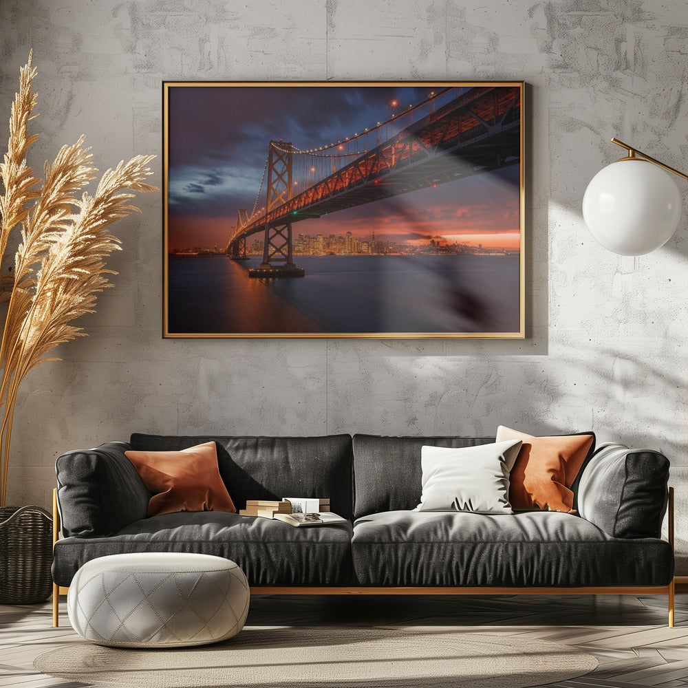 Bay Bridge bei Nacht | Leinwand