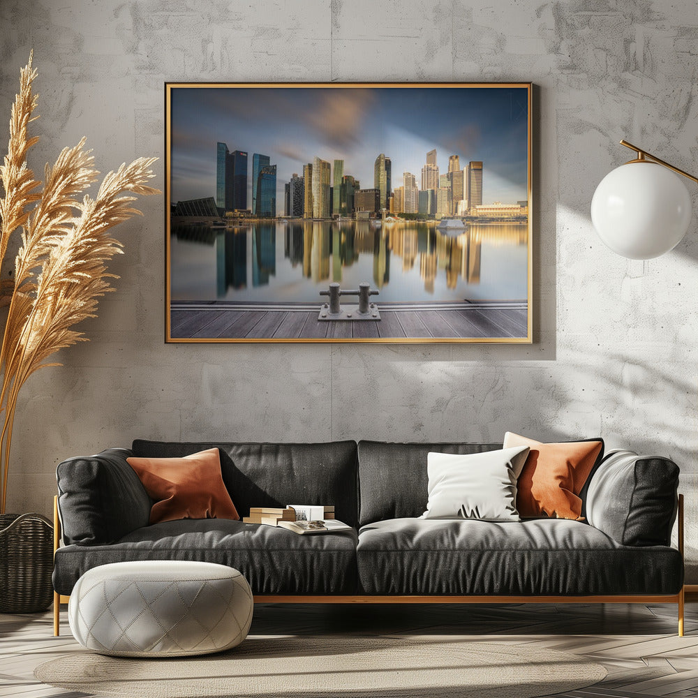 Goldener Morgen in Singapur | Leinwand
