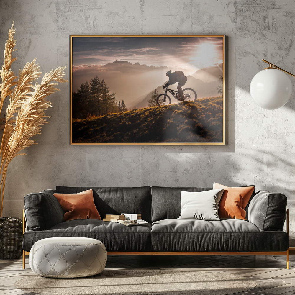 Radfahren in der goldenen Stunde | Poster