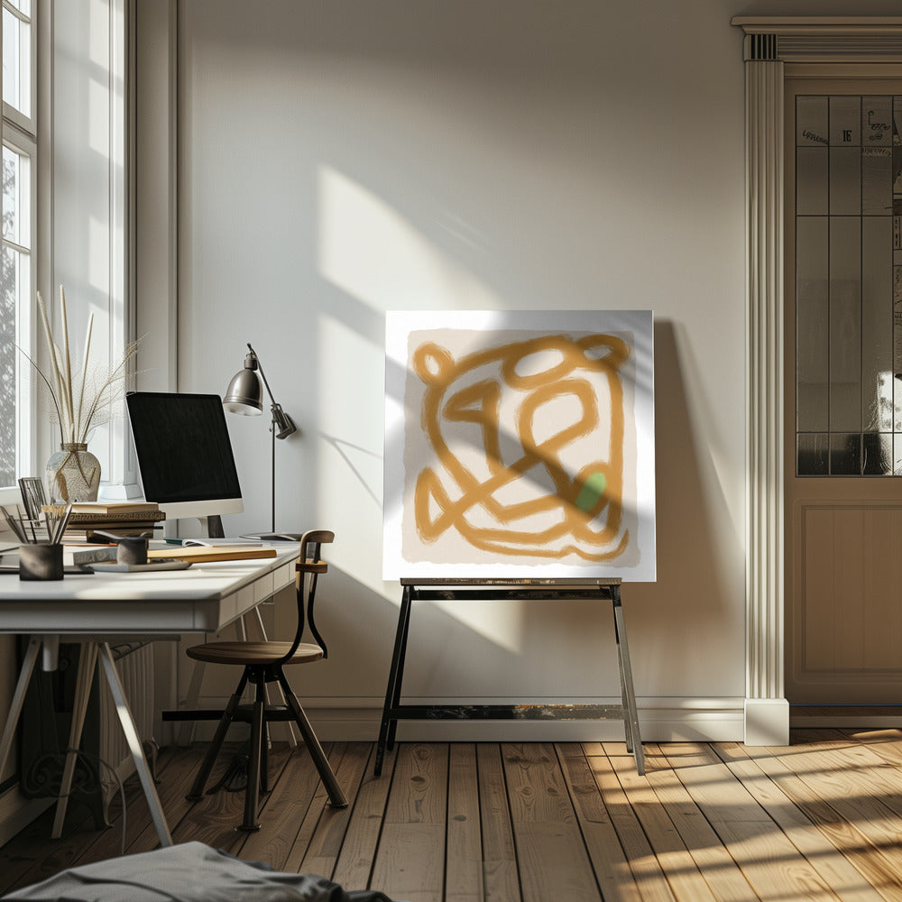 Tan Scribble 3 | Canvas