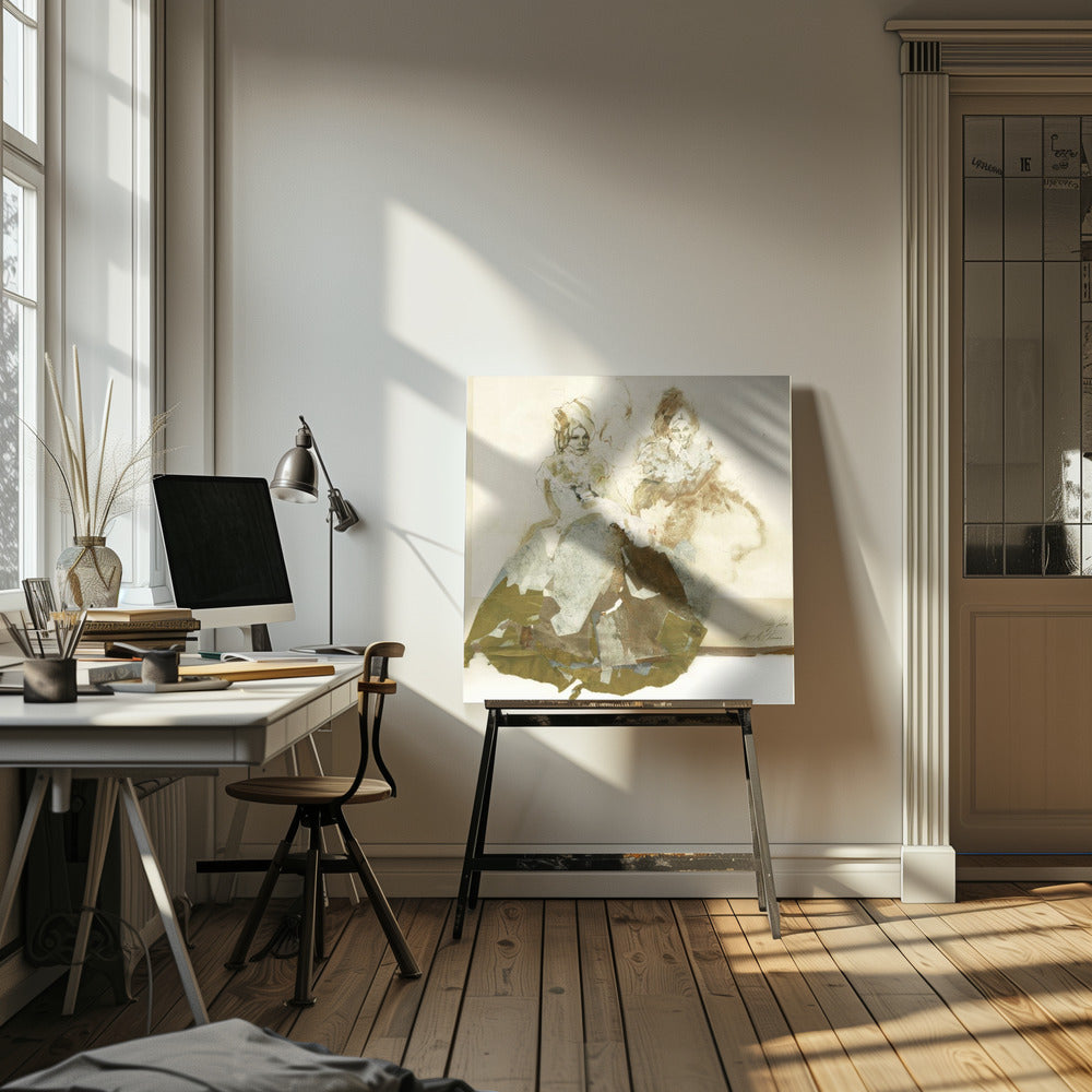 Zarte Linien und strukturierte Schichten | Leinwand