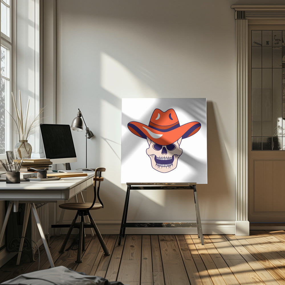 Cowboy-Totenkopf-Symbol | Leinwand