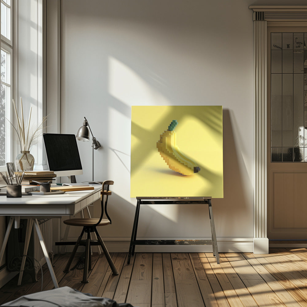 Pixelfrucht Stilisierte Banane | Leinwand