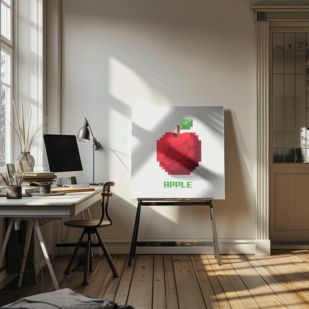 Pixel Frucht Apfel | Leinwand