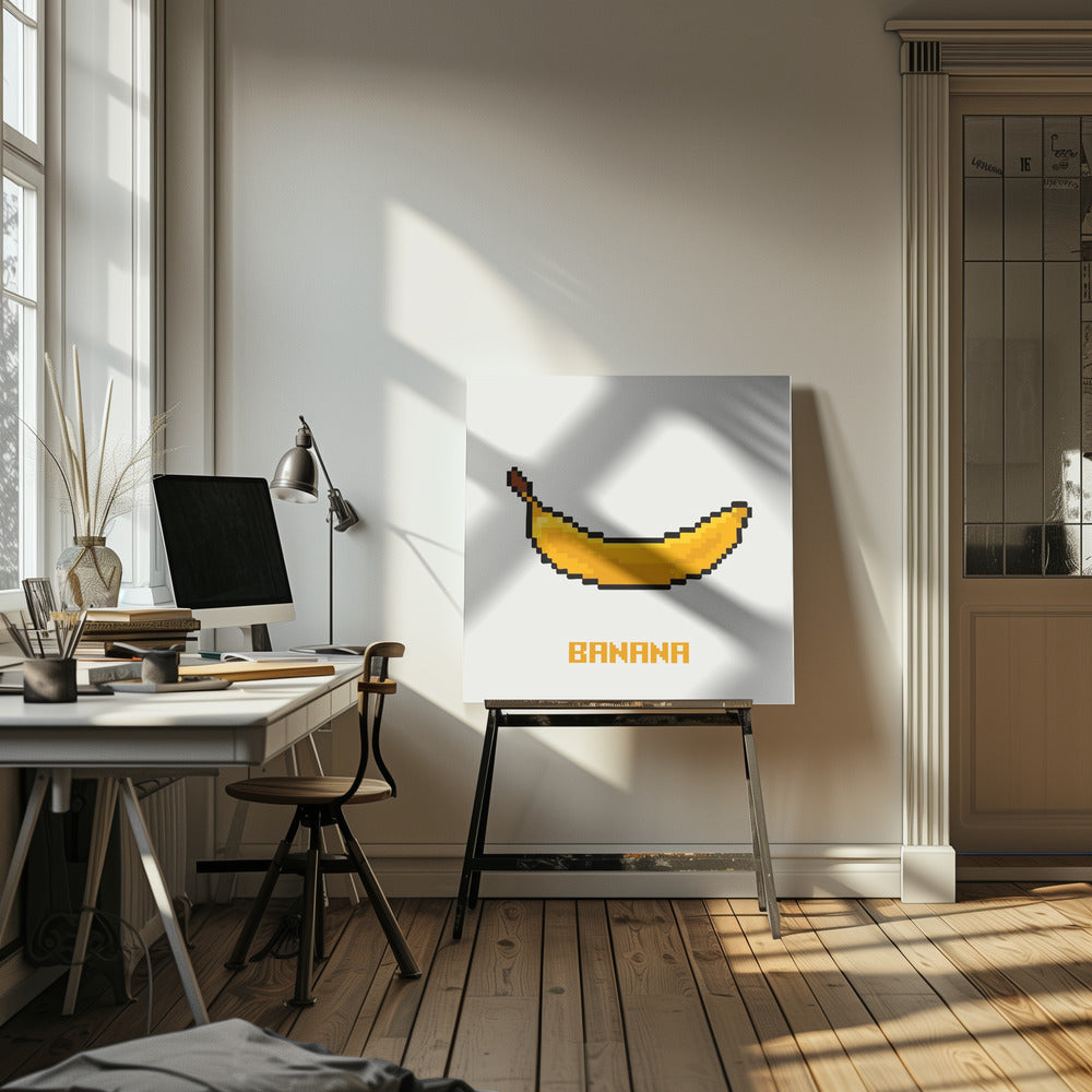Pixelfrucht - Banane | Leinwand