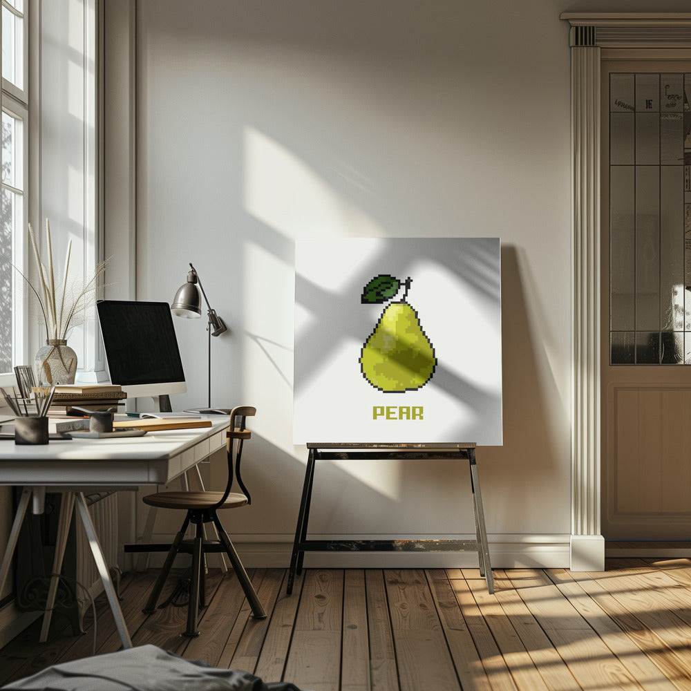 Pixel Fruit - Birne | Leinwand