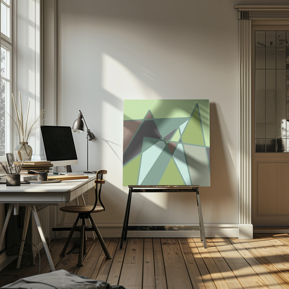 Goldene abstrakte Berge | Leinwand