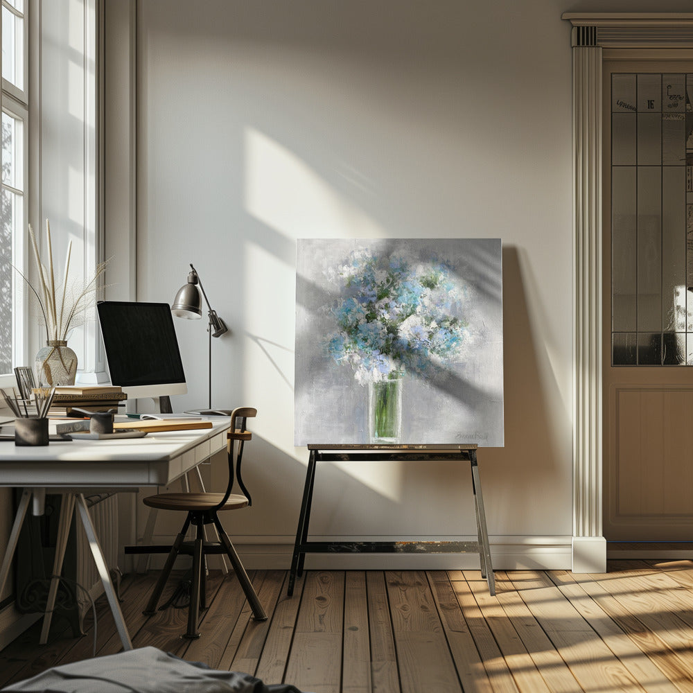 Blumenstrauß in einer Glasvase | Leinwand