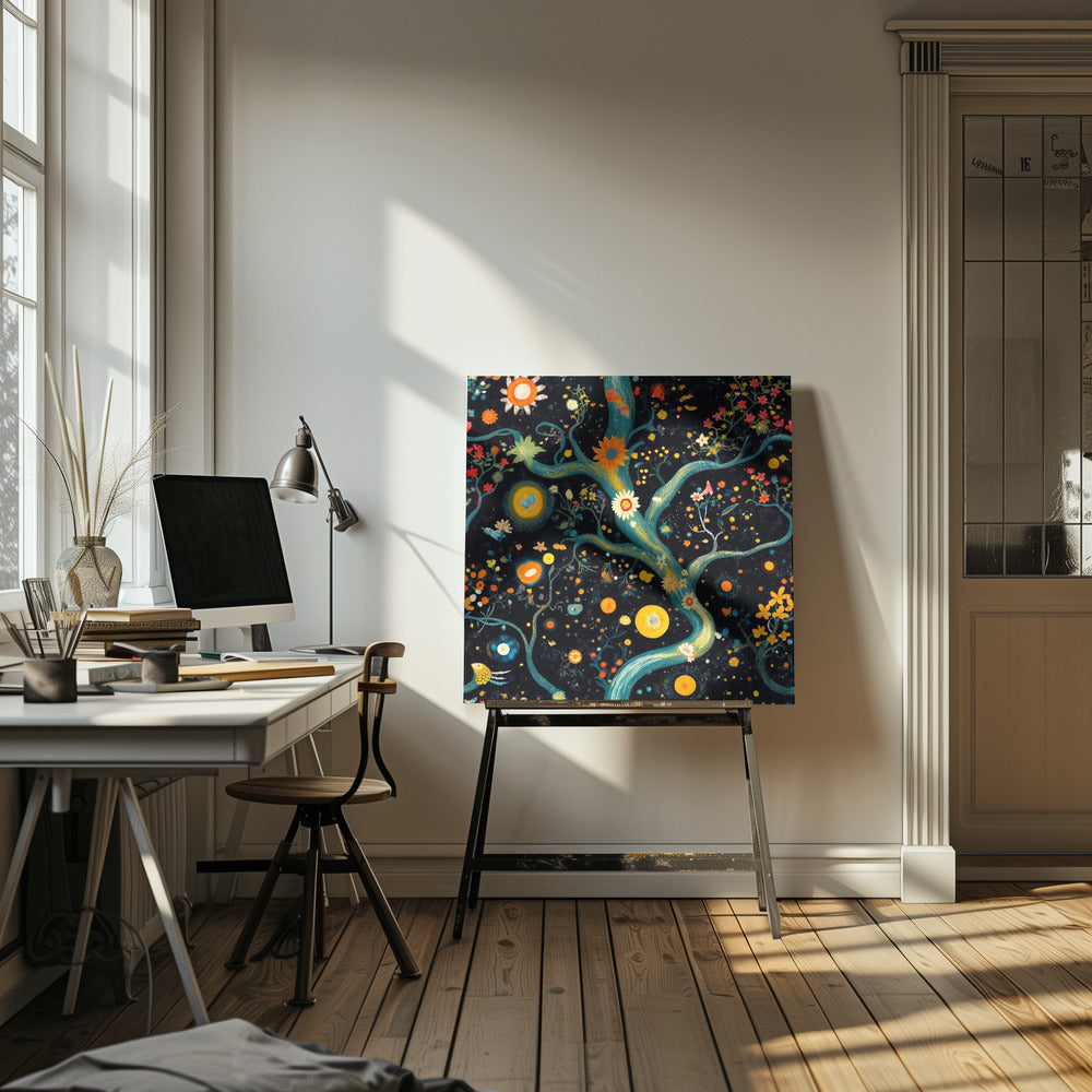 Kosmische Gartenblüten | Leinwand