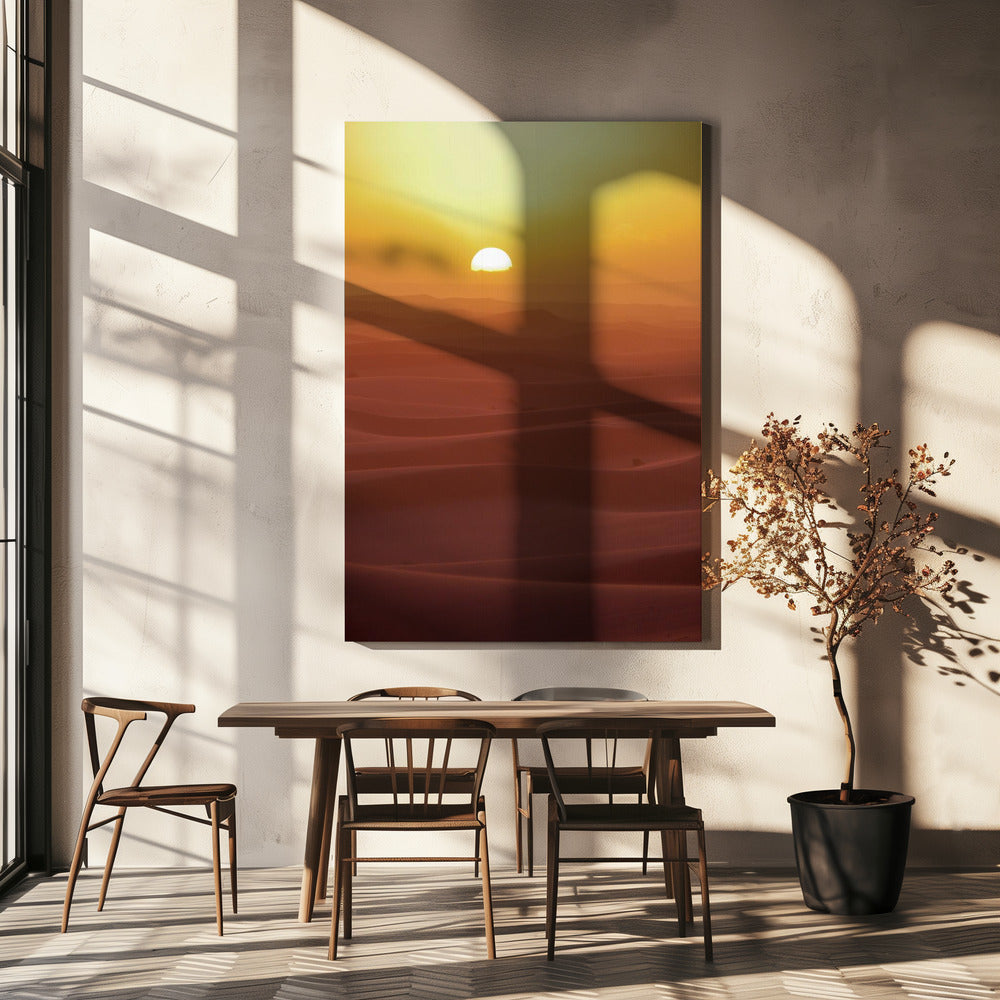 Sonnenuntergang über Dünen | Leinwand