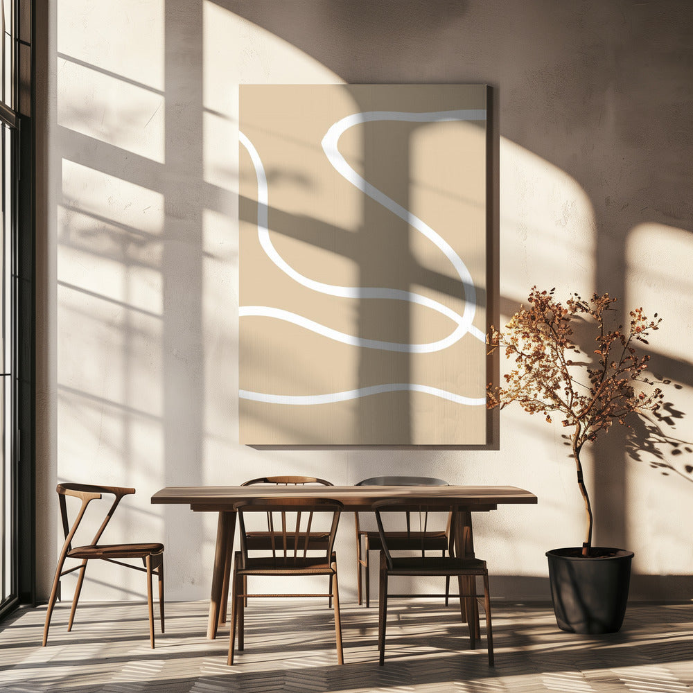 Beige Linien 01 | Leinwand