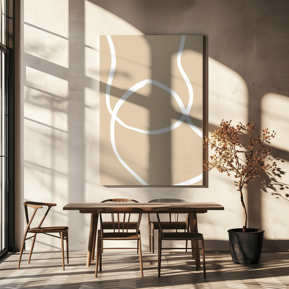 Beige Linien 04 | Leinwand