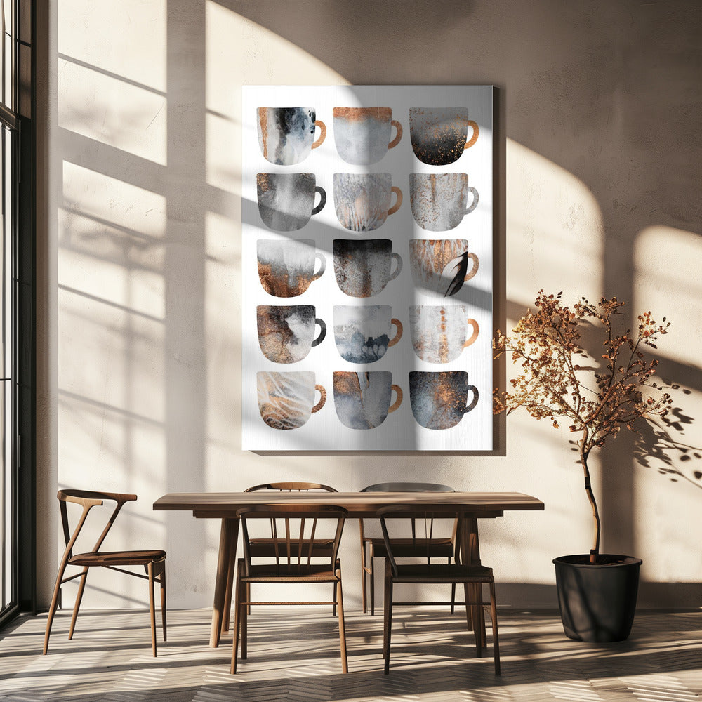 Verträumte Kaffeetassen | Leinwand