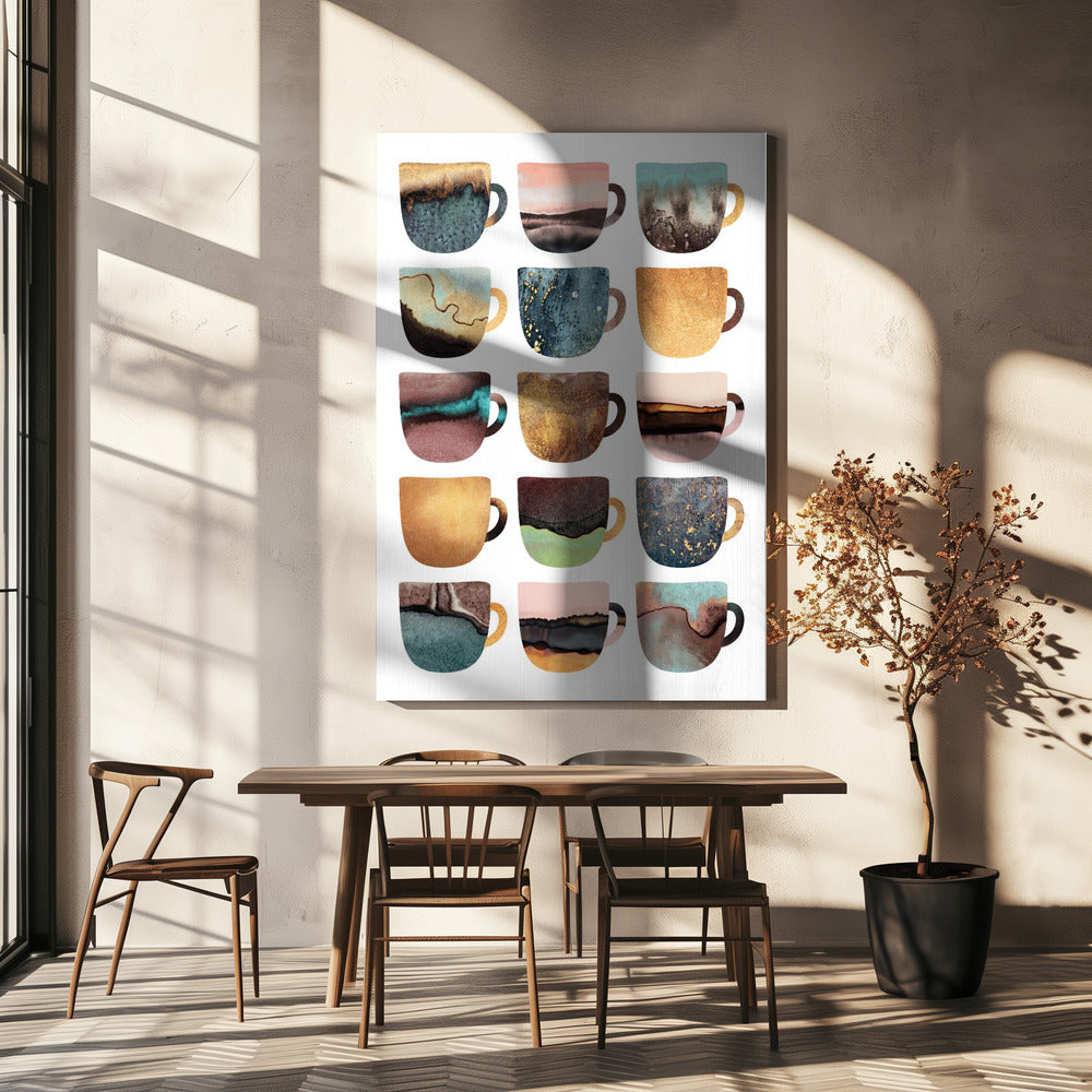 Erdige Kaffeetassen | Leinwand
