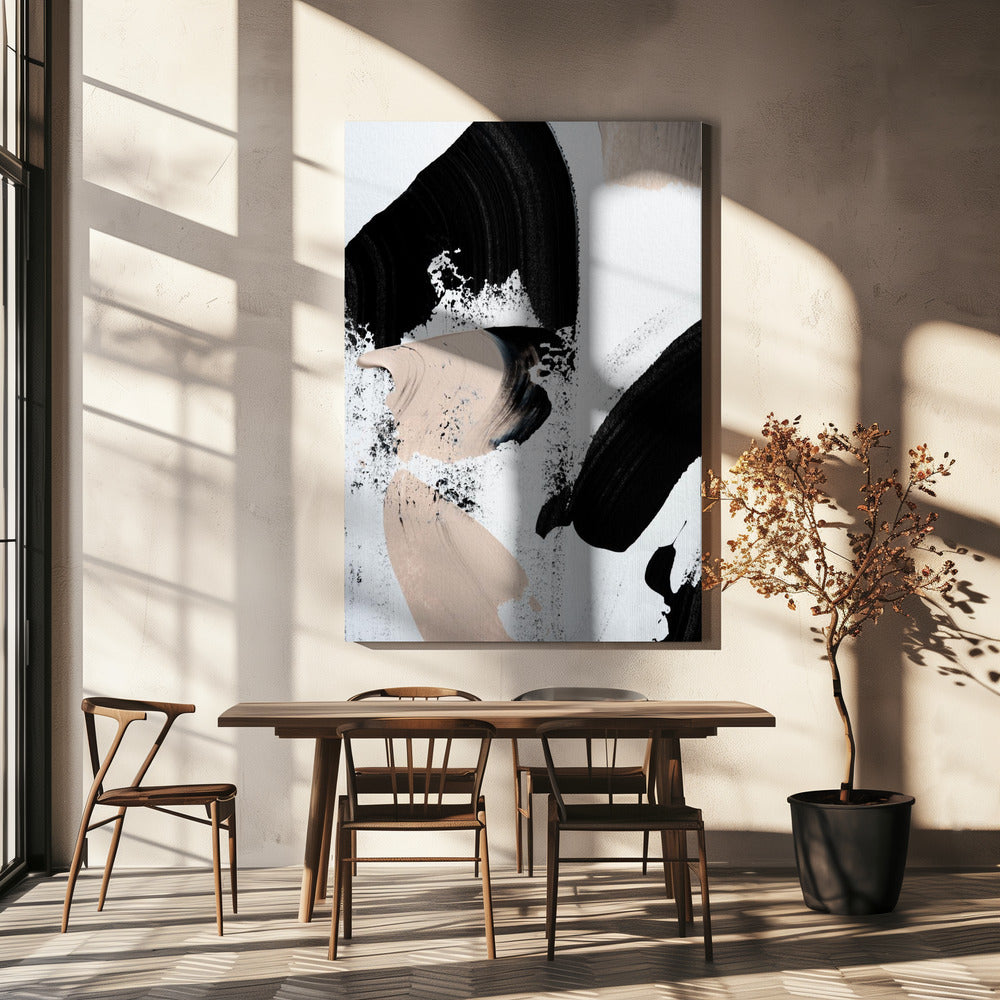 Schwarz und Nude | Leinwand
