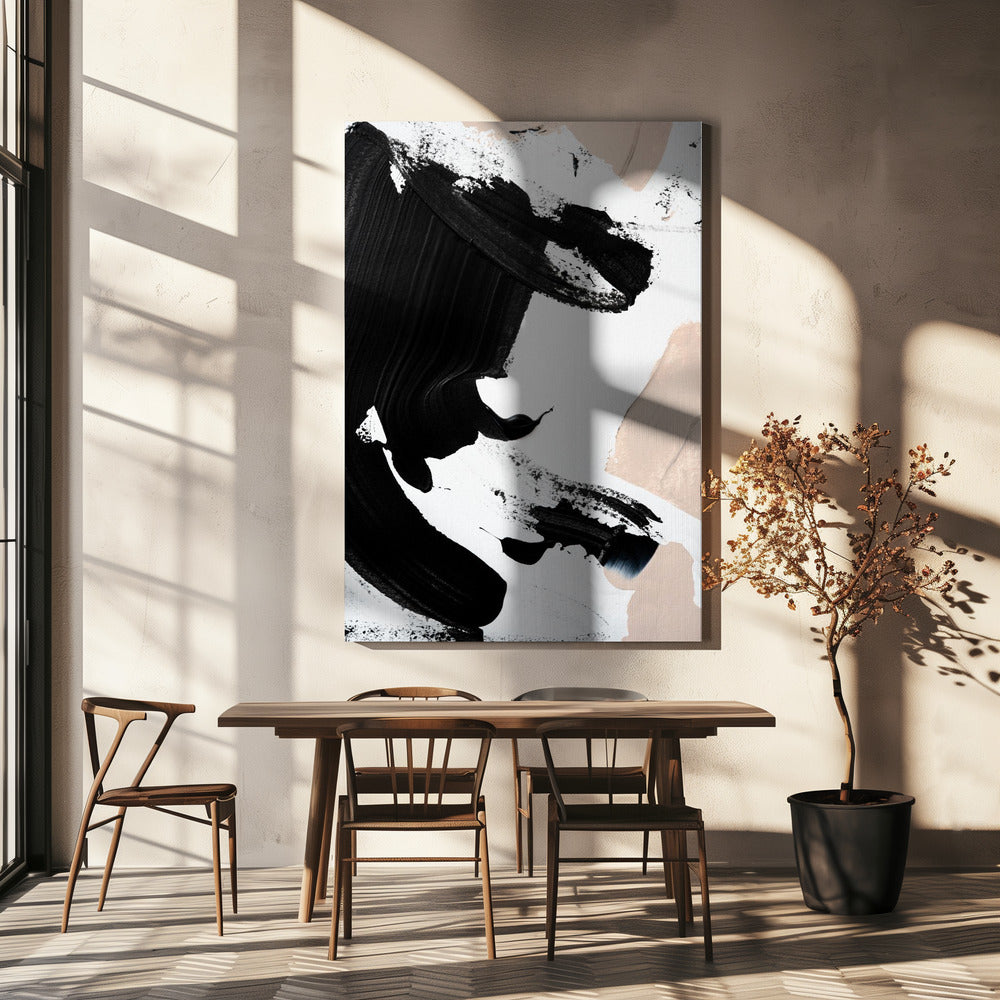 Schwarz und Nude | Leinwand