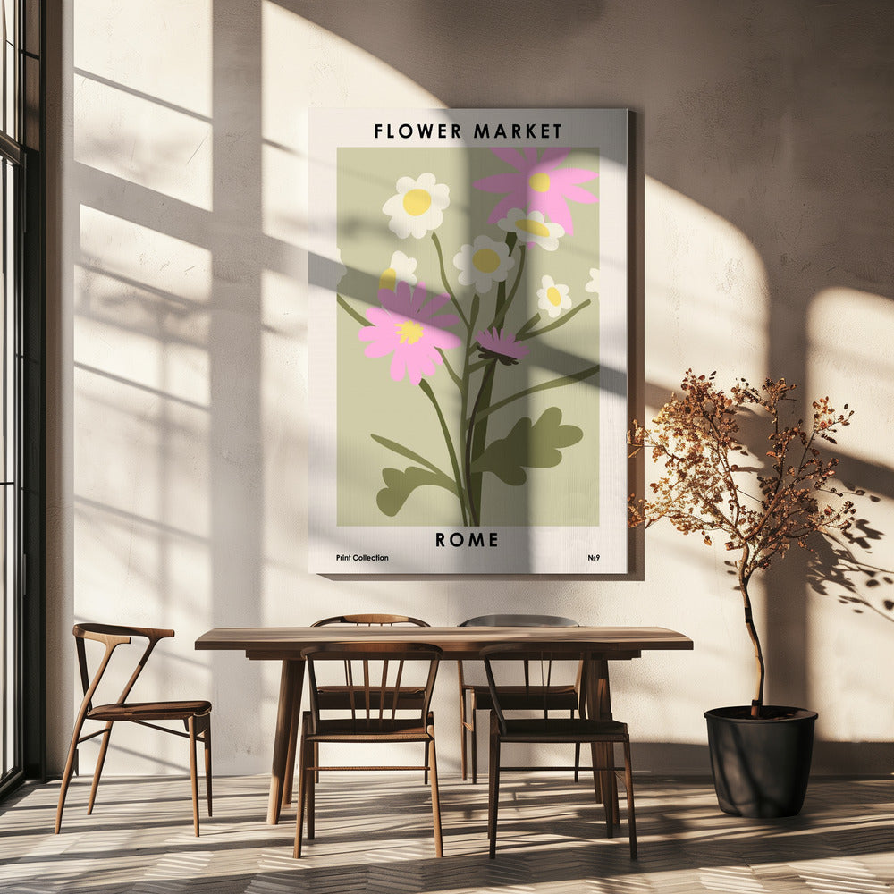 Flower Market Rome | Canvas