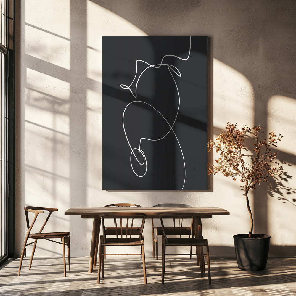 Weiße Kringel auf dunklem Hintergrund | Leinwand