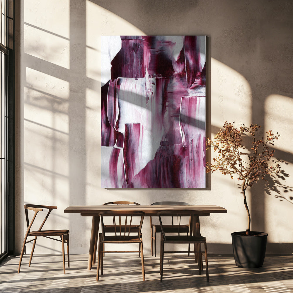 Purpurrote Pinselstriche | Leinwand