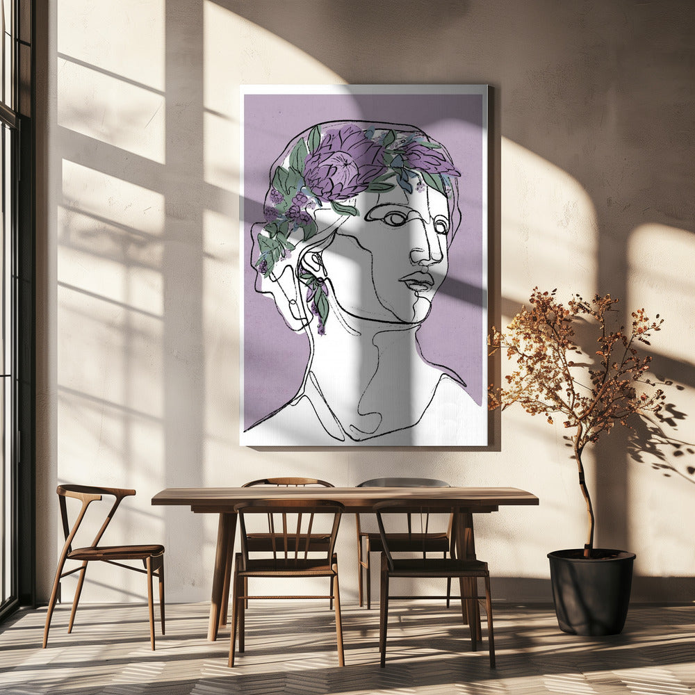 Florale Umriss-Muse | Leinwand