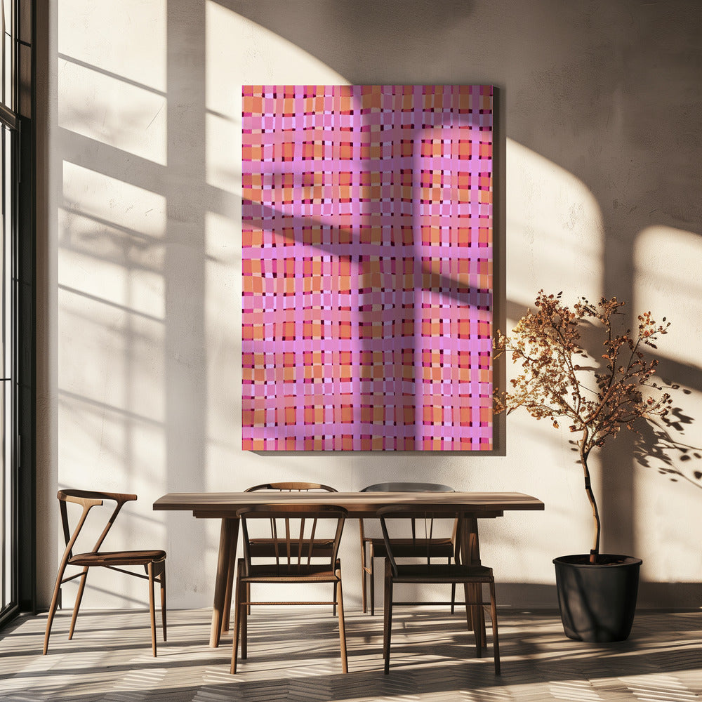 Verzerrte rosa Linien | Leinwand