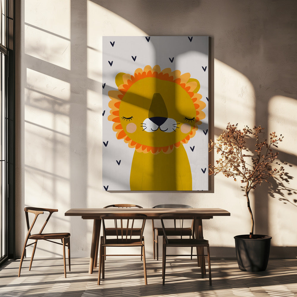 Verträumter Löwe | Leinwand