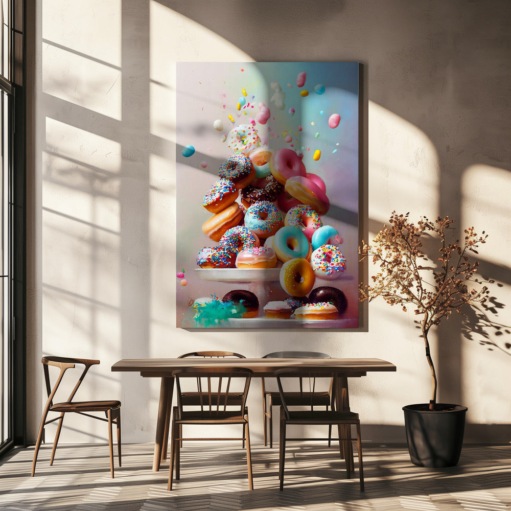 Bunte Donut-Kaskade | Leinwand