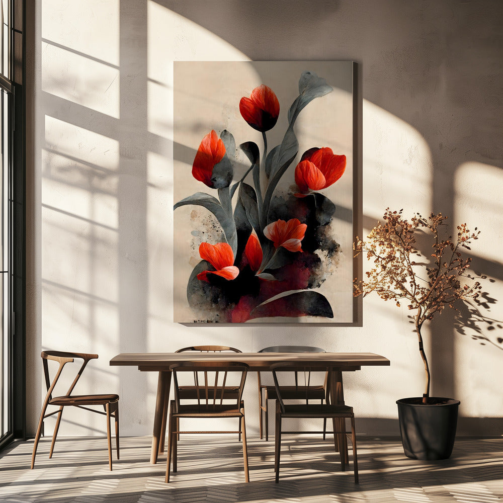 Crimson Blossoms | Canvas