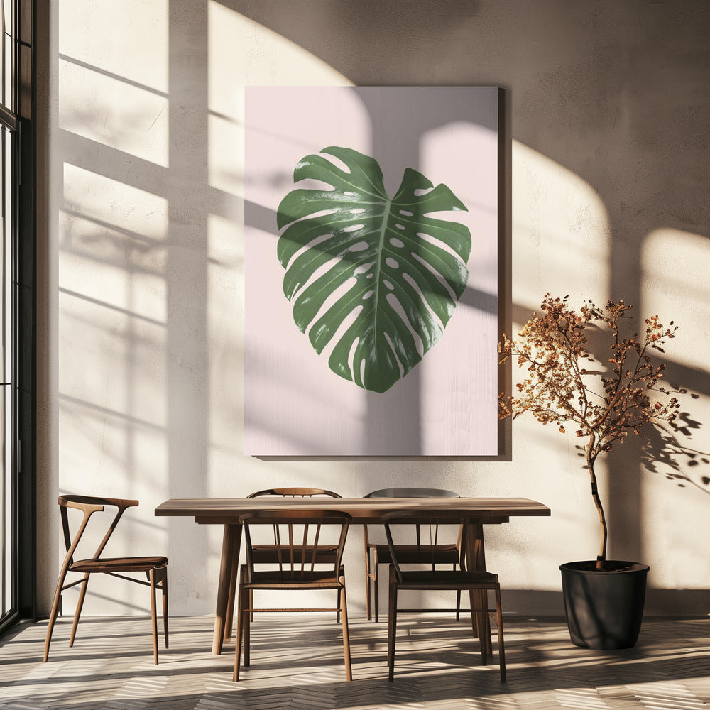 Monstera Blatt Blush | Leinwand