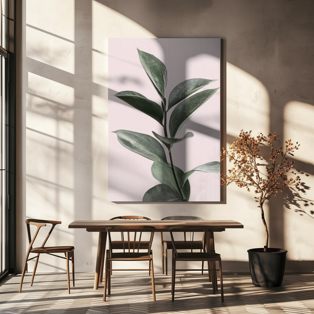Laub auf Rosa | Leinwand