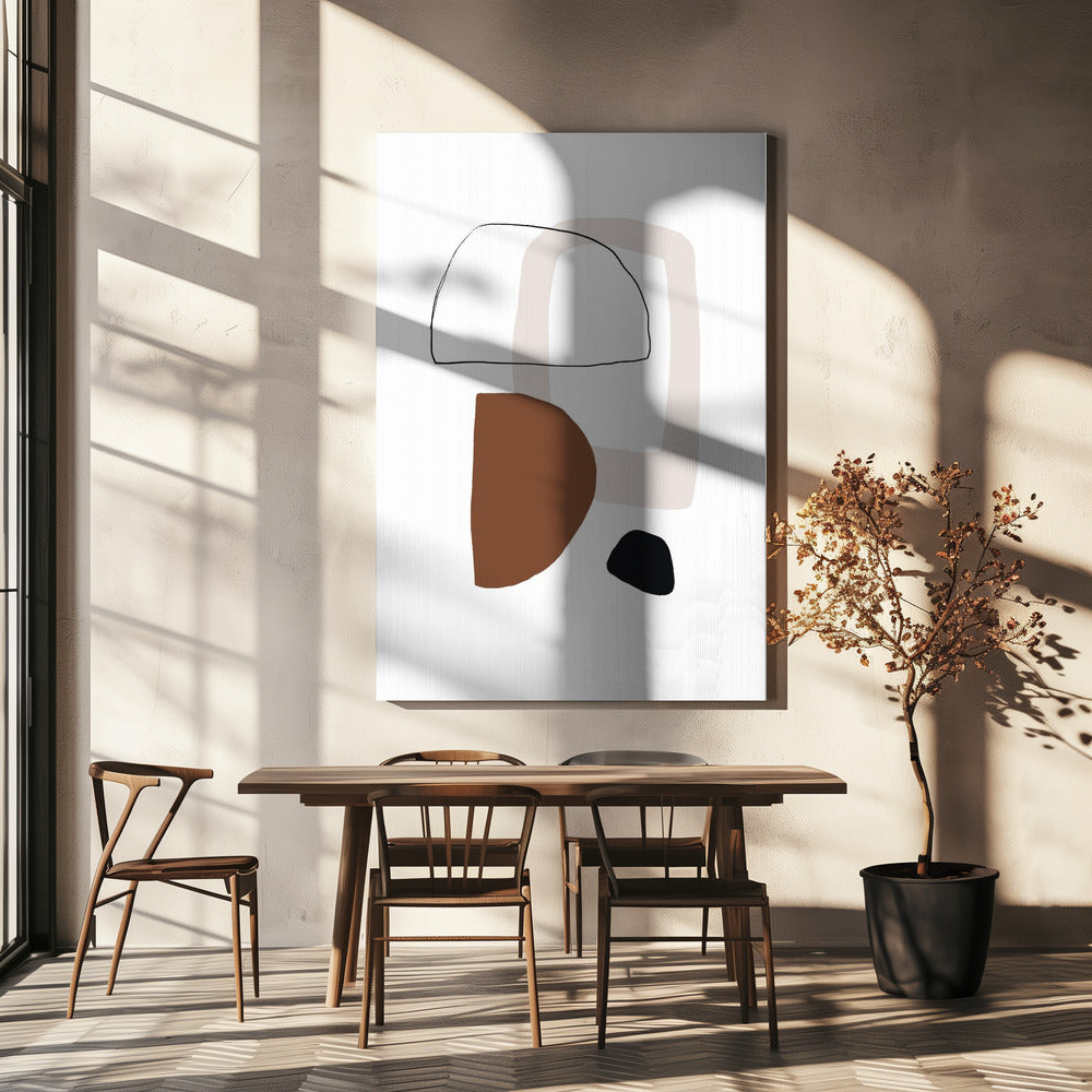 Minimalistische geometrische Formen in Erdtönen | Leinwand