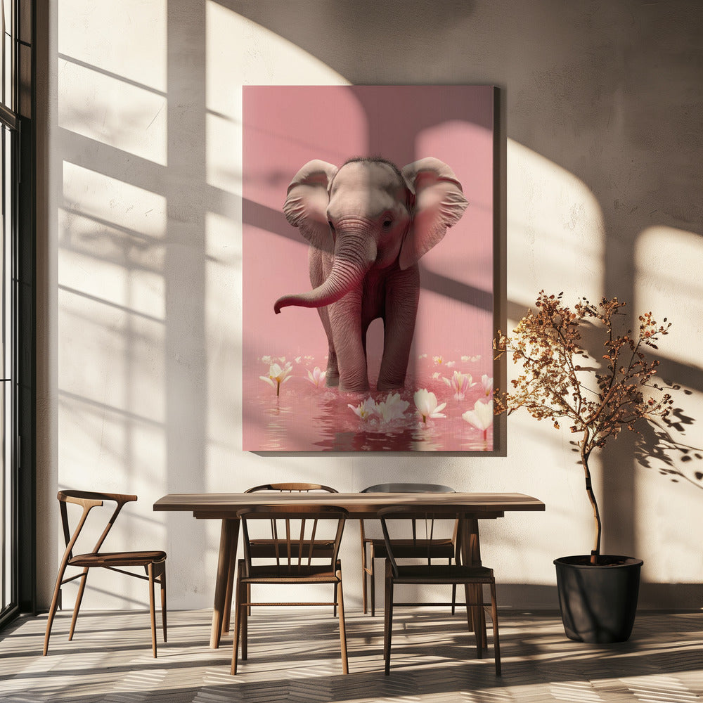 Elefant in Blüten | Leinwand