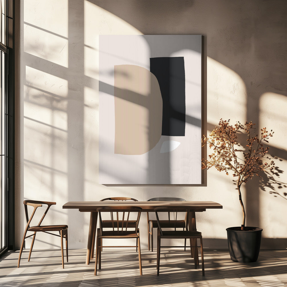 Geometrische Formen in neutralen Tönen | Leinwand