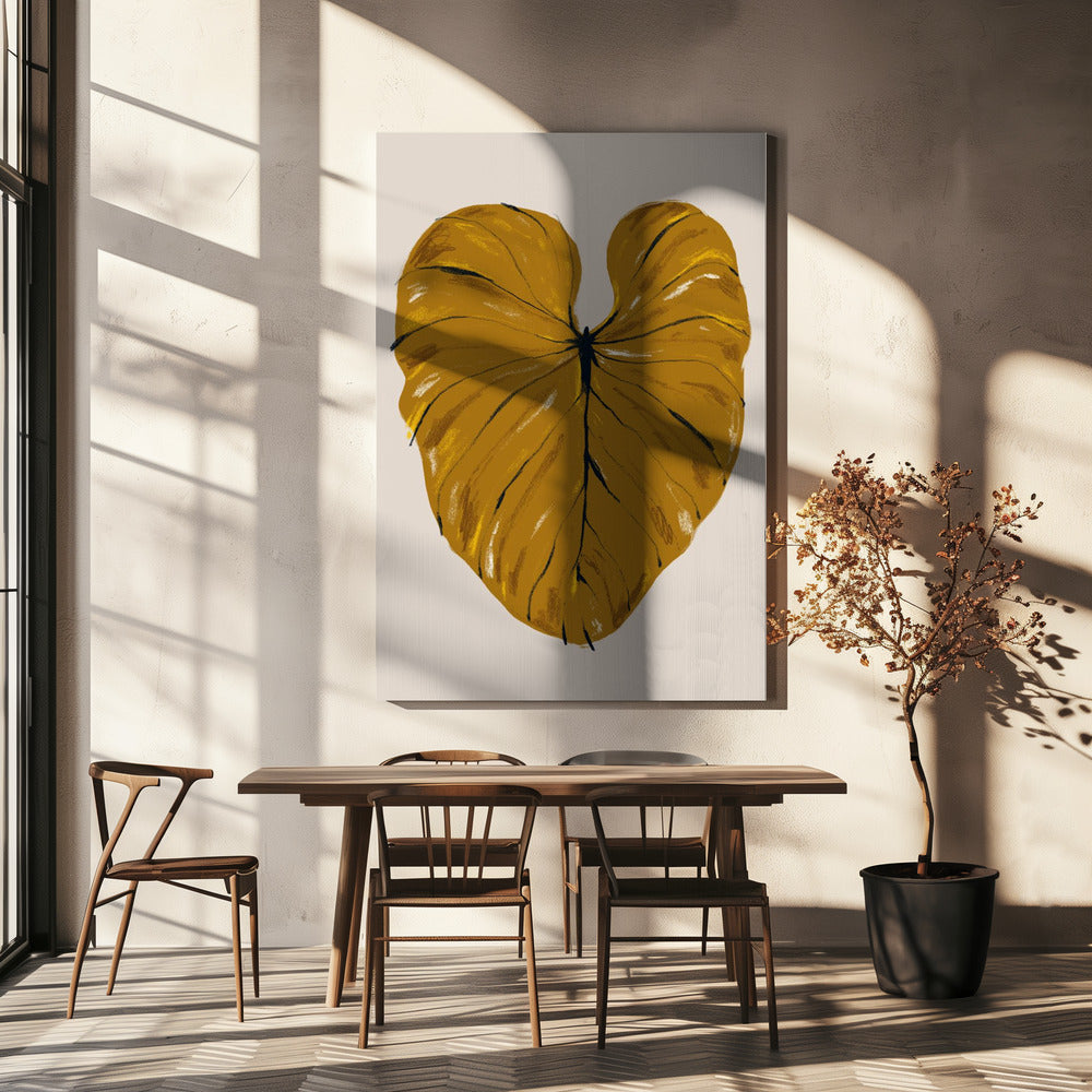 Philodendron Gloriosum Senf | Leinwand