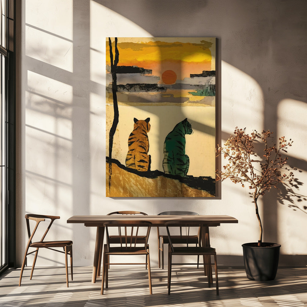 Sonnenuntergangsbegleiter | Leinwand