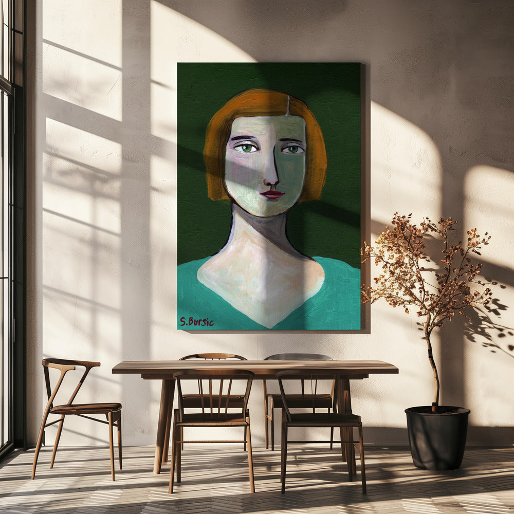 Grüne Dame | Leinwand