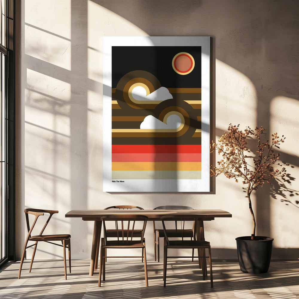 Reite die Welle Sonnenuntergang | Leinwand