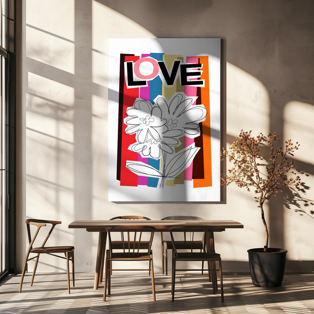 Scribble Flower Sommerfrüchte | Leinwand