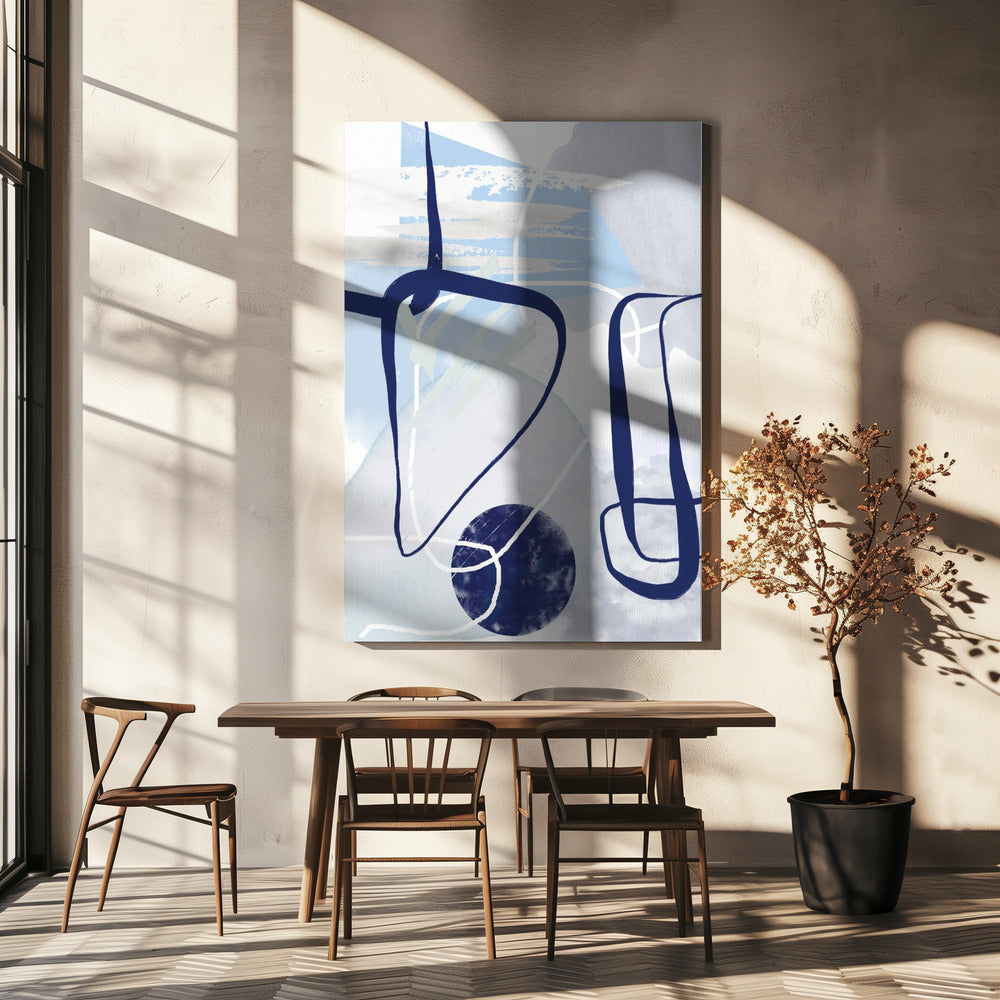 Linien aus Blau-1 | Leinwand