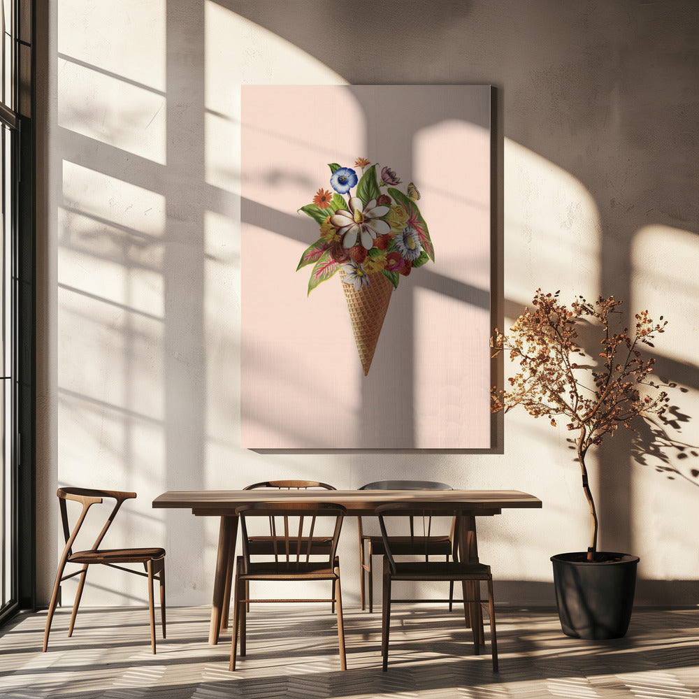 Botanisches rosa Eis | Leinwand