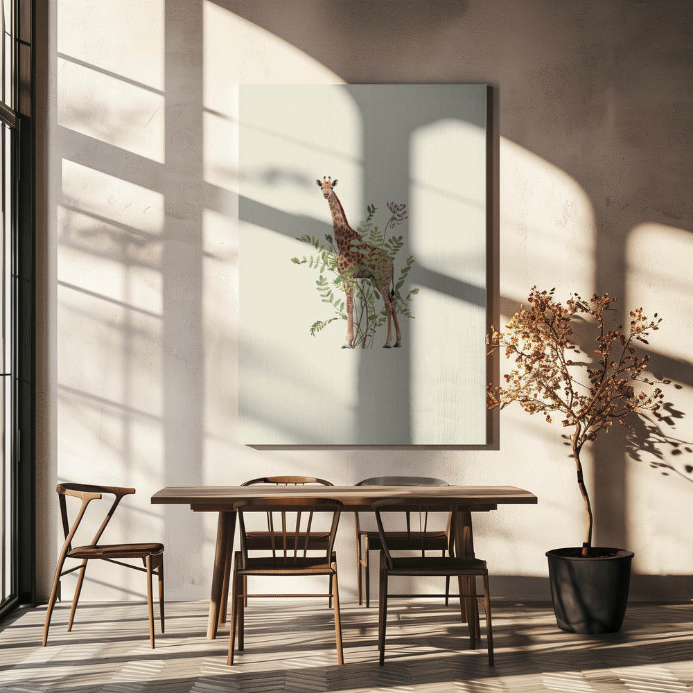 Blumengiraffe | Leinwand