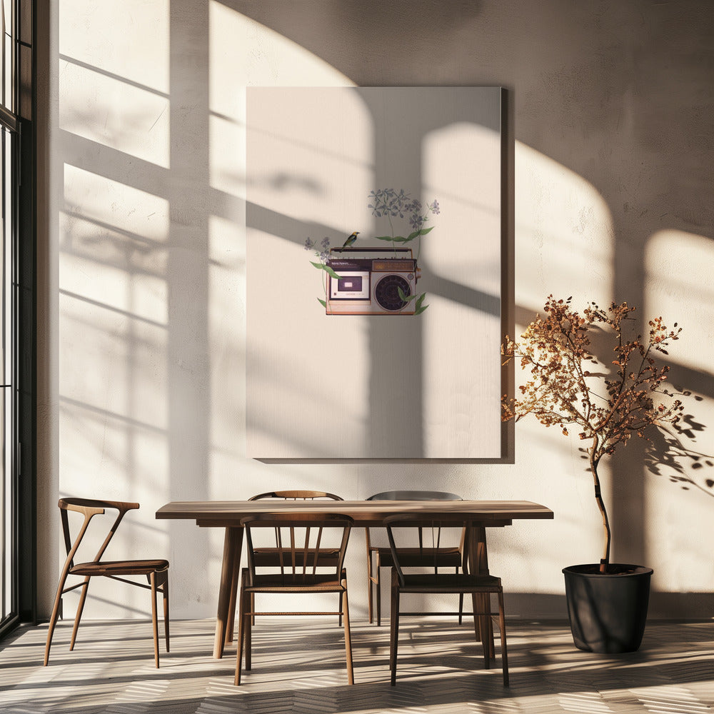 Florales Vintage-Radio | Leinwand