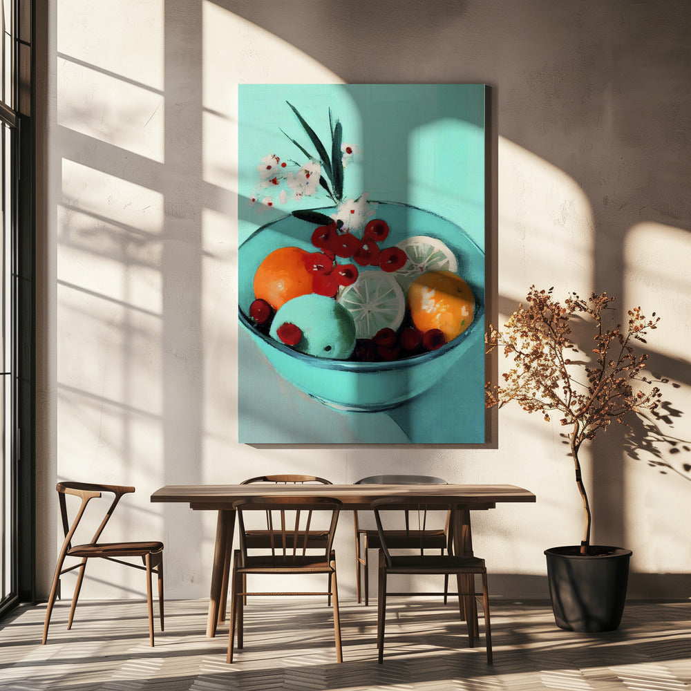 Lebendige Obstschale | Leinwand