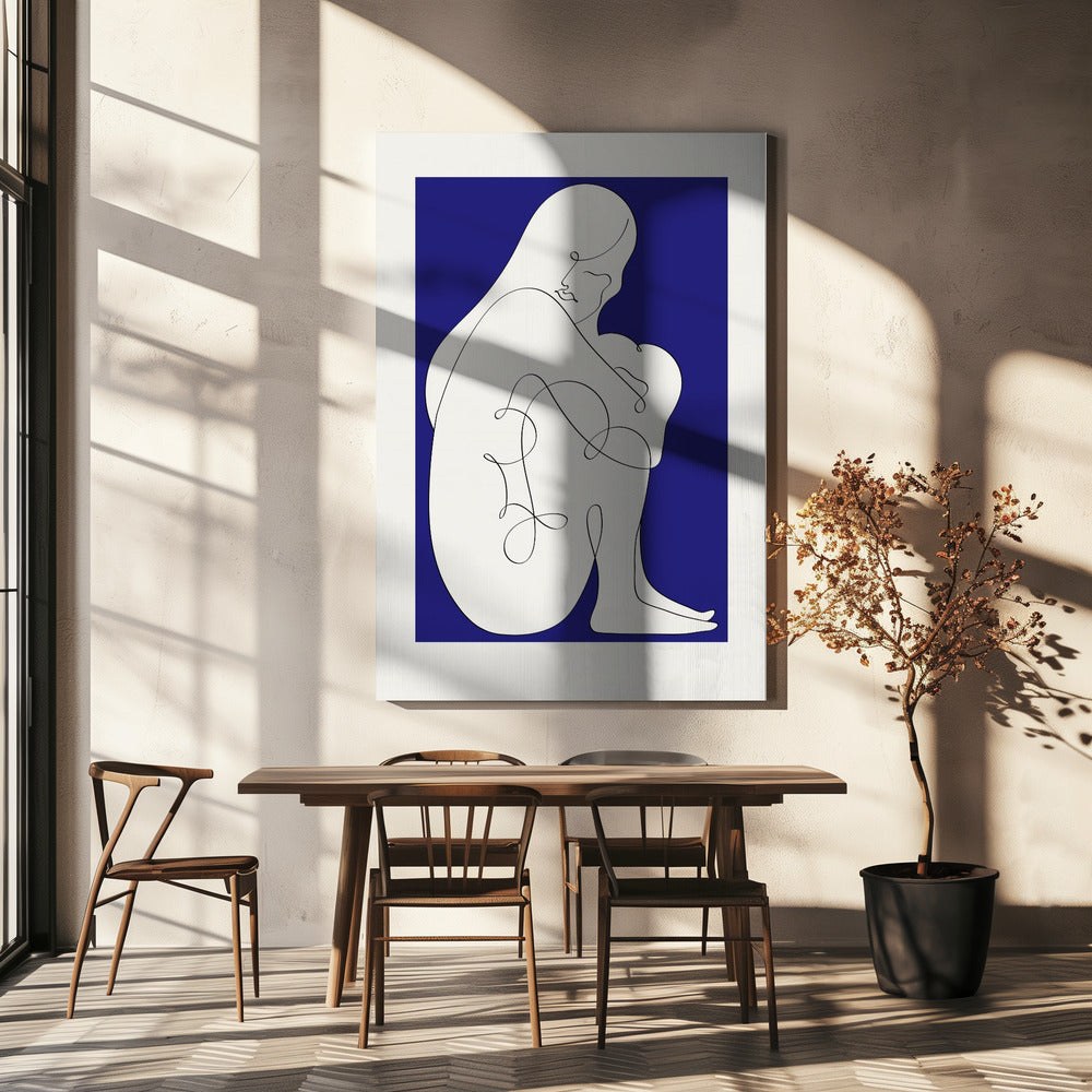 Sitzende Frau Blau | Leinwand
