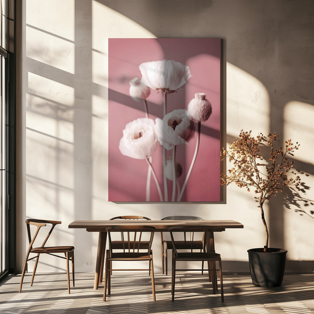 Sanft blühende Mohnblumen | Leinwand