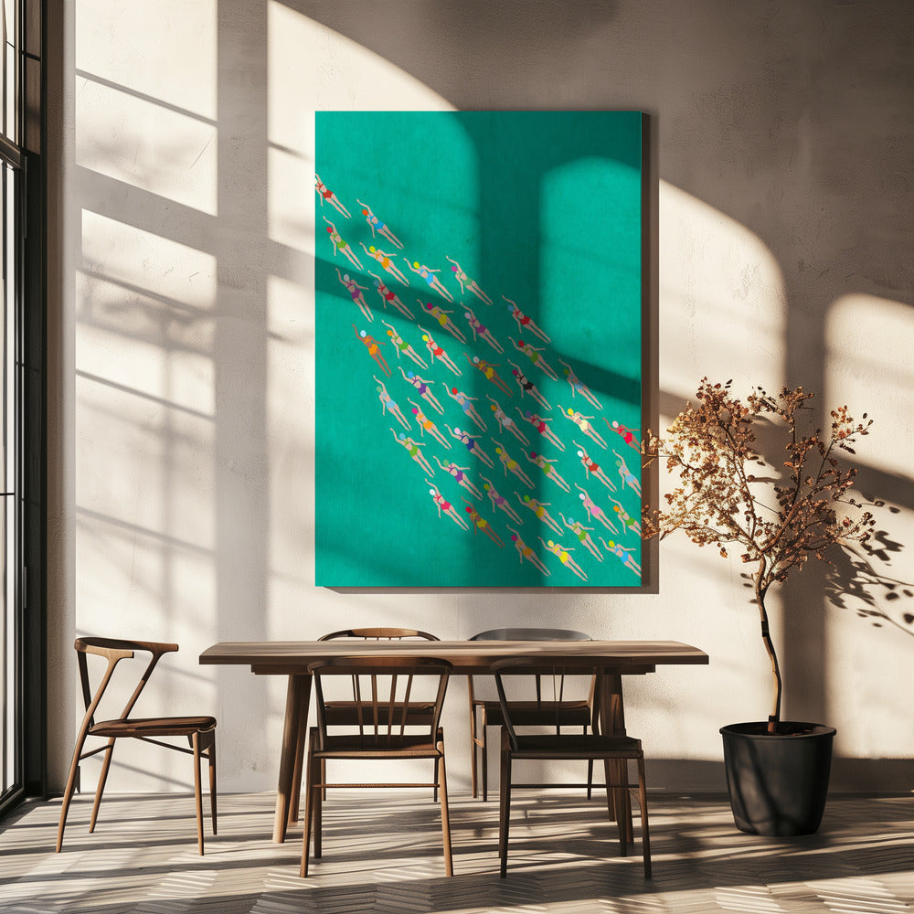 Racing Swimmers | Canvas