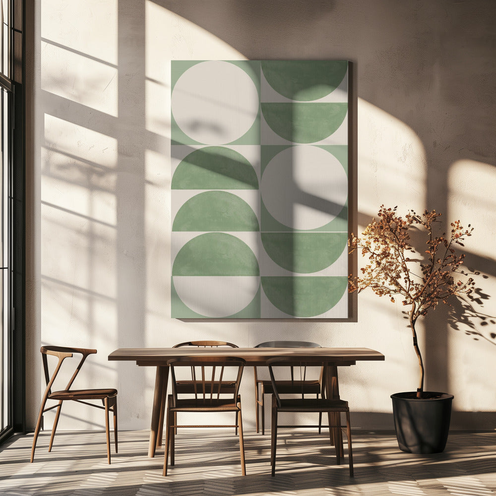 Geometrie in Grün | Leinwand
