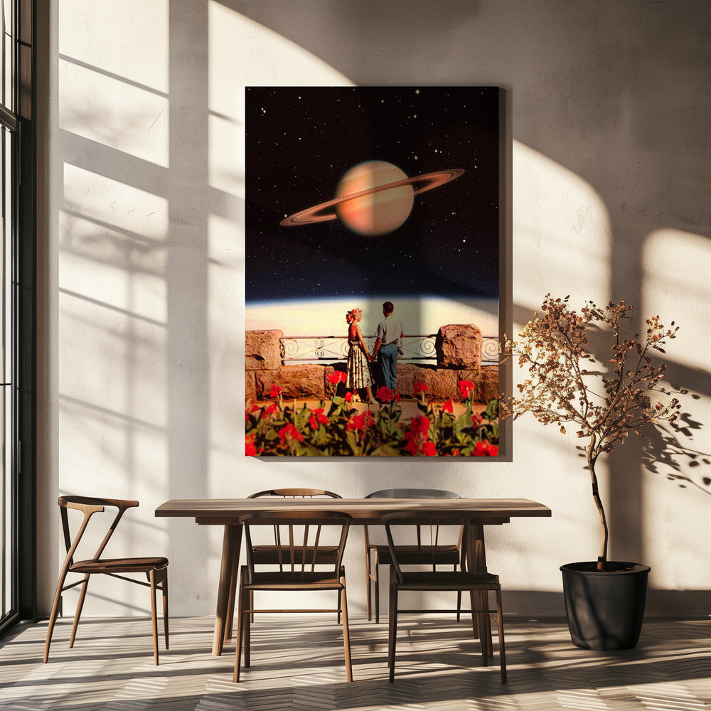 Liebende im Weltraum | Leinwand