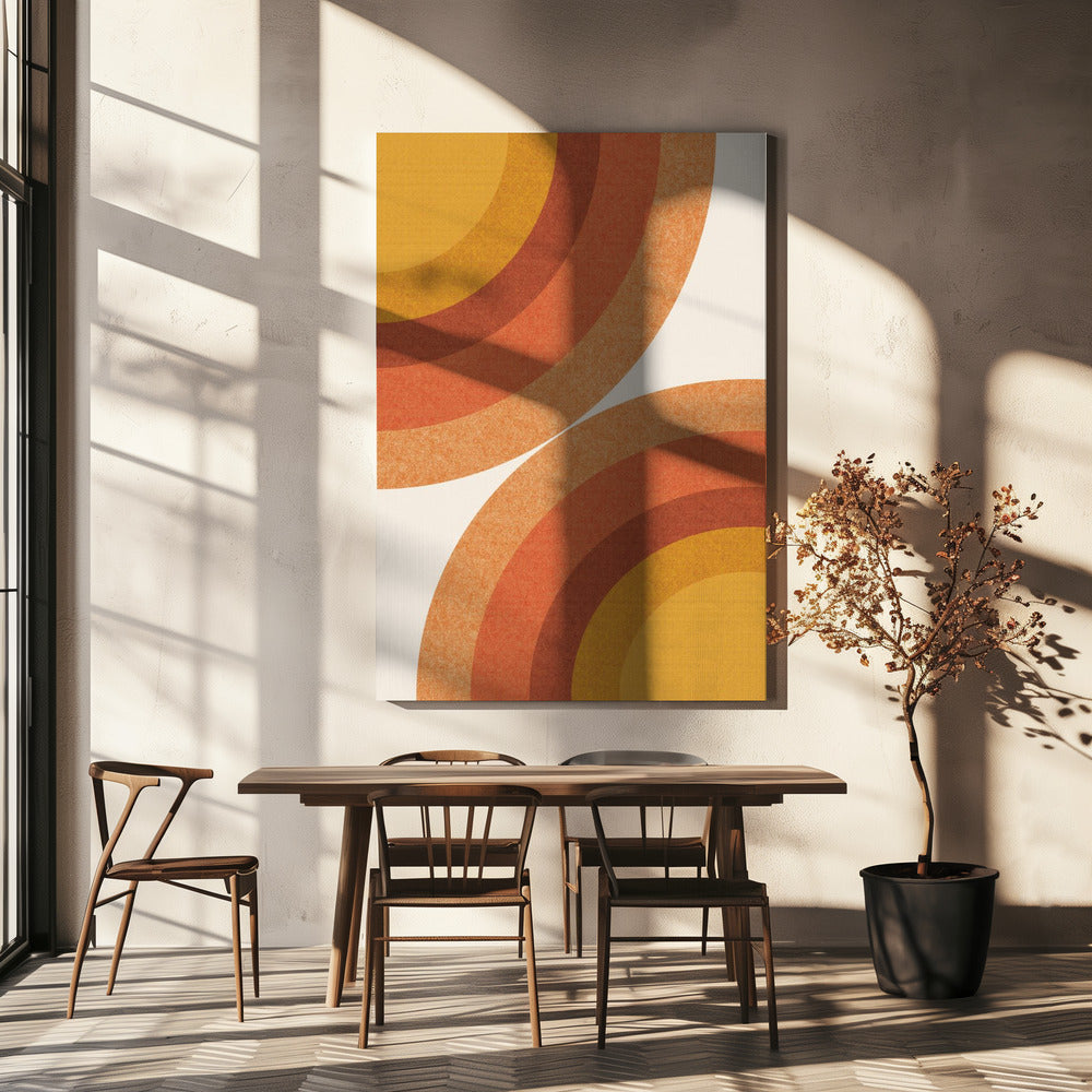 Retro Sunburst Wellen | Leinwand